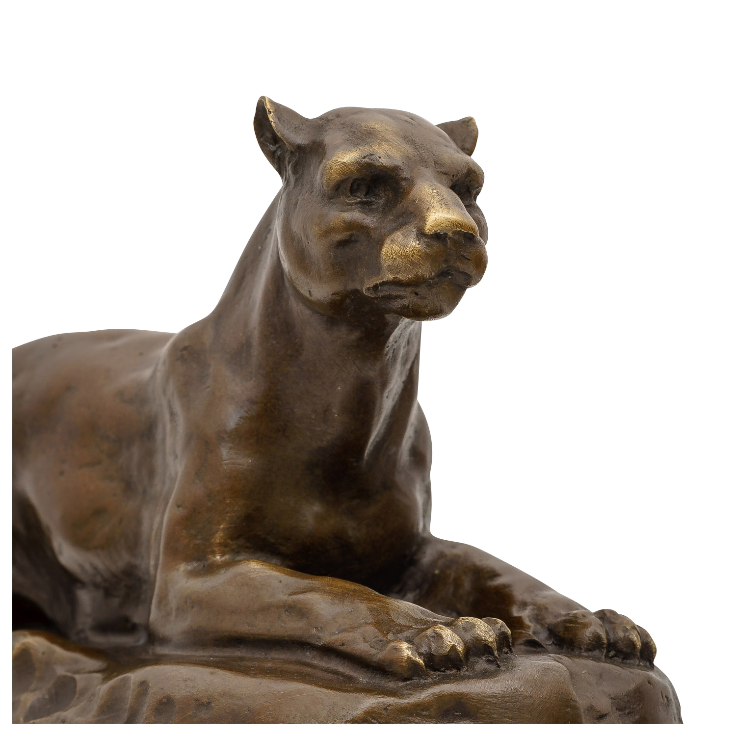 BR-118-6 Bronzeskulptur Raubkatze nach Barye Antik-Stil Bronze Figur Statue Replik Kopie