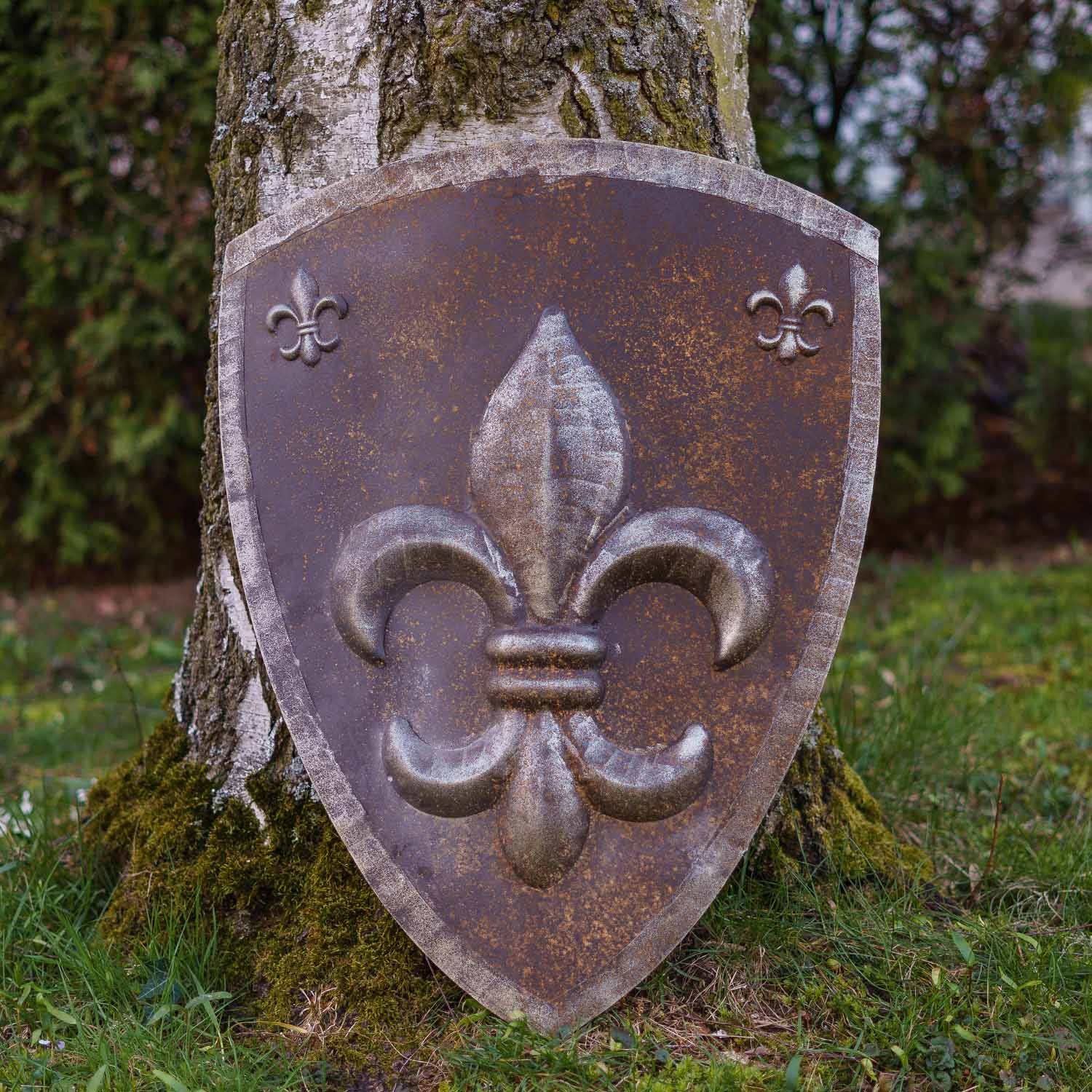 RX-367-5 Eisenschild Ritterschild Ritter Wandschild Schild Wappen Antik-Stil 71cm