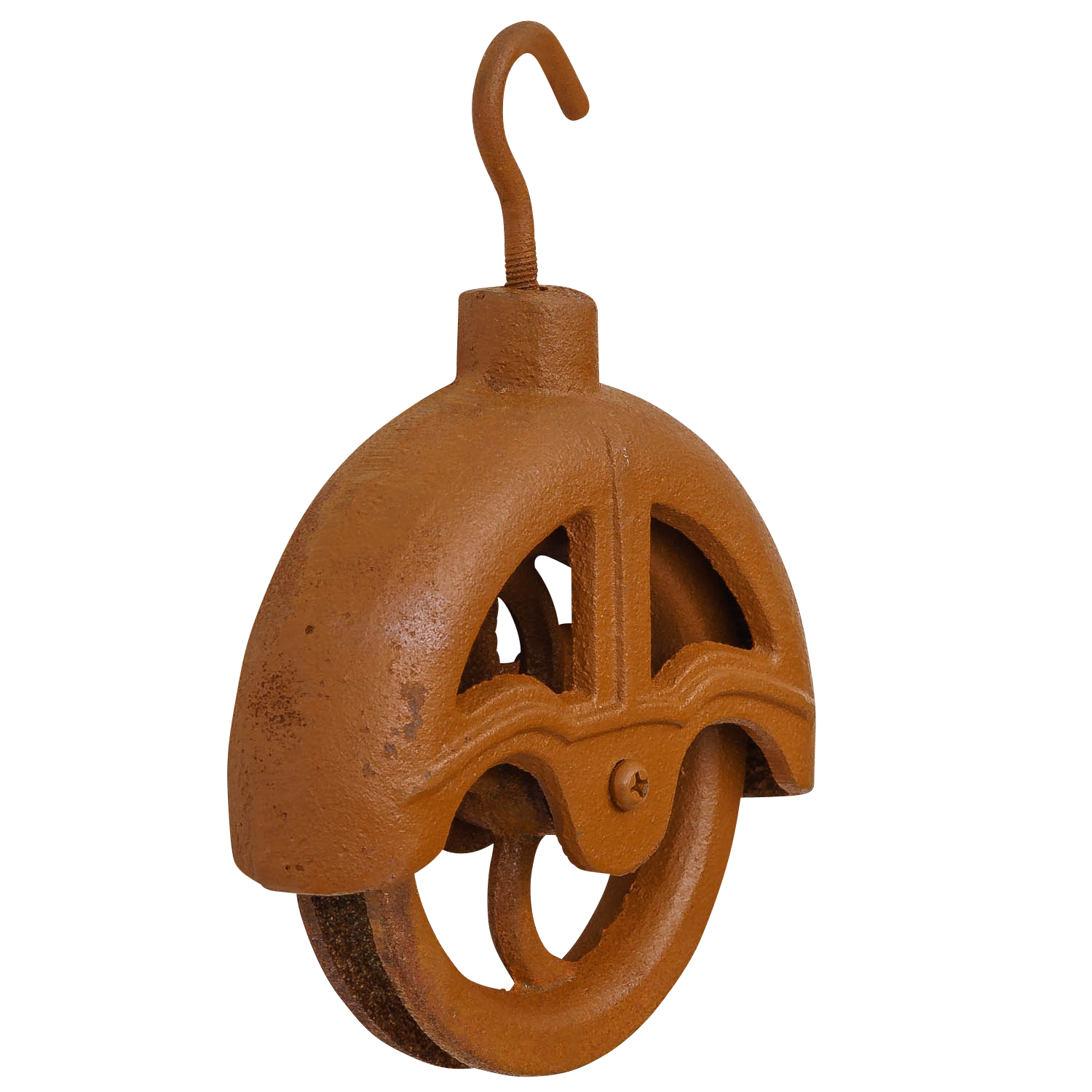 Flaschenzug Umlenkrolle Riemenscheibe Eisen Rost Werkzeug Antik-Stil 17cm
