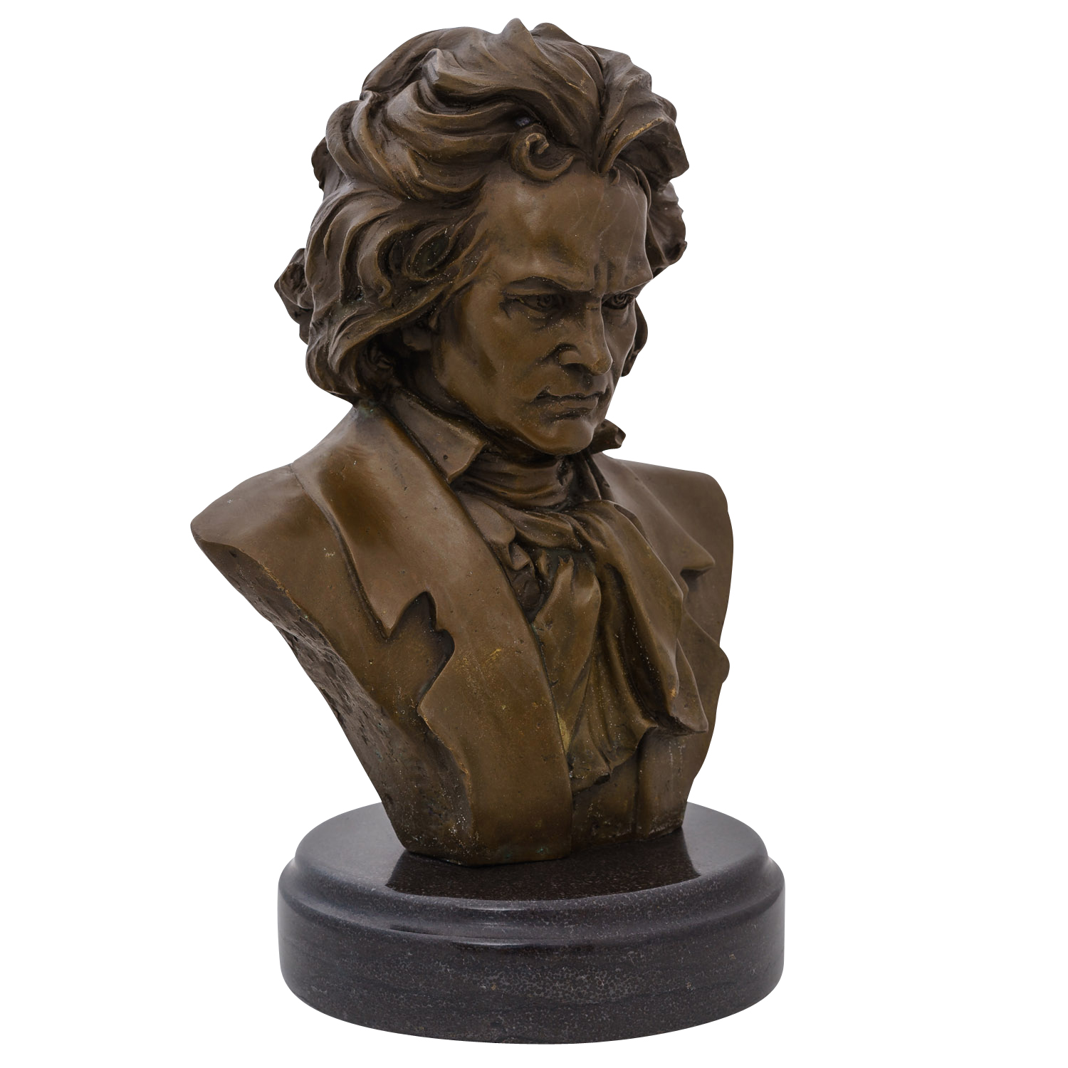 Bronzefigur Ludwig van Beethoven Komponist Pianist Büste Skulptur Figur 30cm