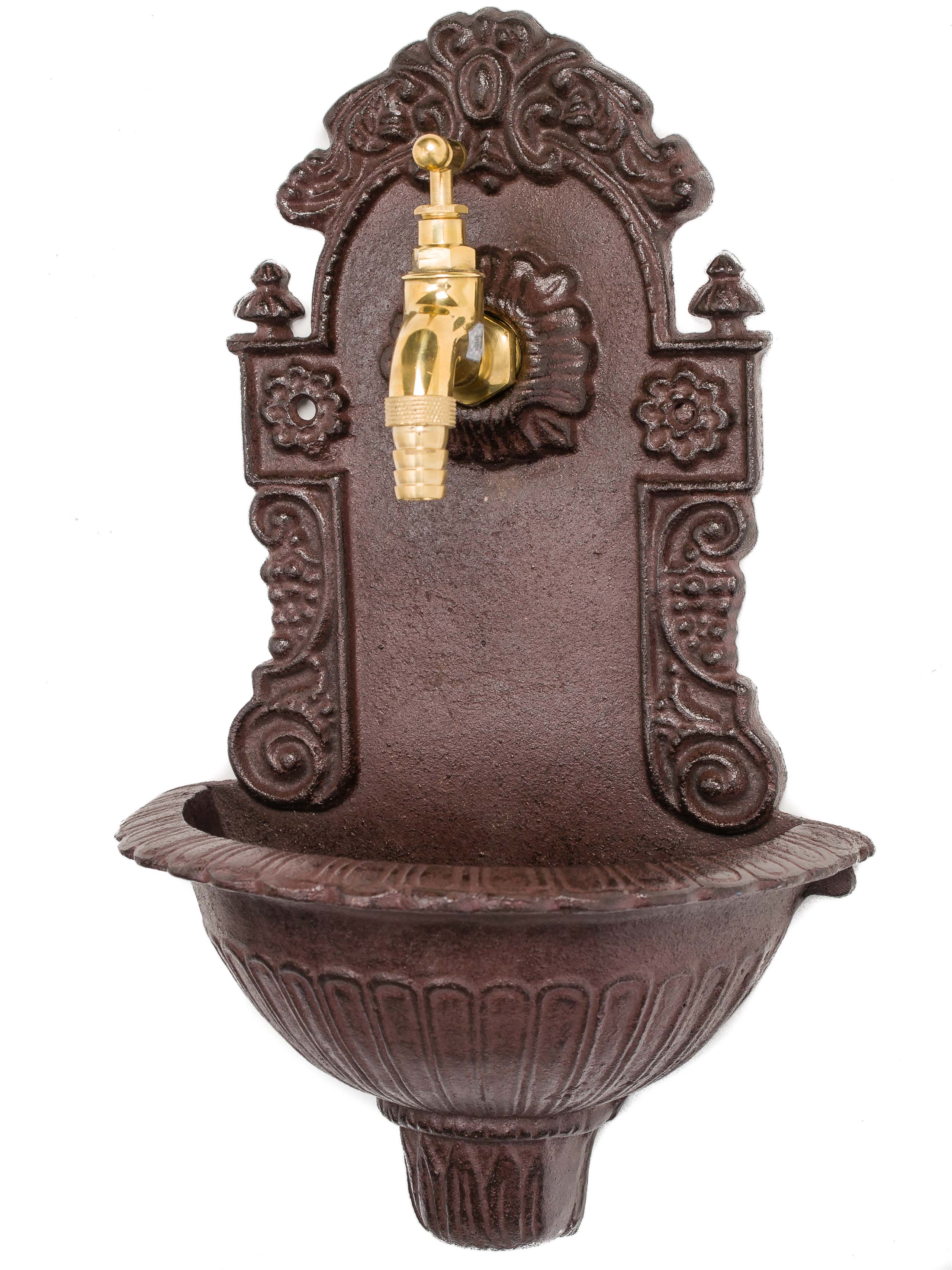 Auktionshaus-2013-06-06-012 MINI WASCHBECKEN 40CM WANDBRUNNEN WEIN GUSSEISEN ANTIK STIL BRUNNEN BRAUN