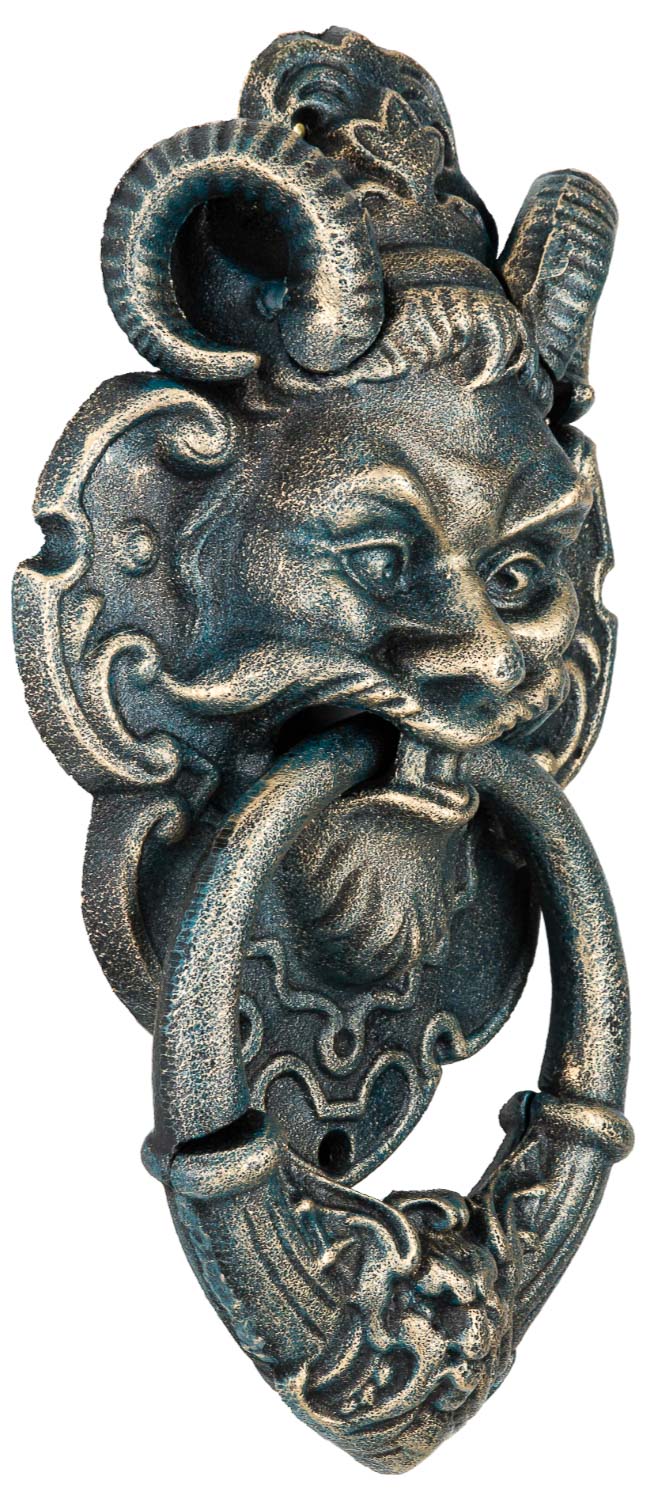 KL-21-03 Türklopfer Teufel Faun Figur Skulptur Eisen im Antik-Stil - 35cm
