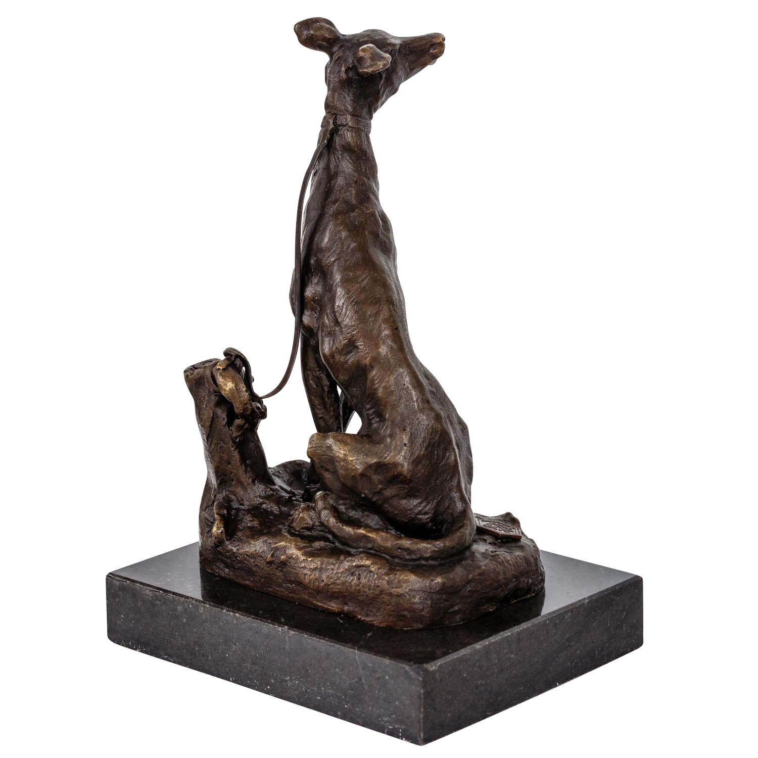 FA-64-3 Bronzeskulptur Windhund im Antik-Stil Bronze Figur 20cm