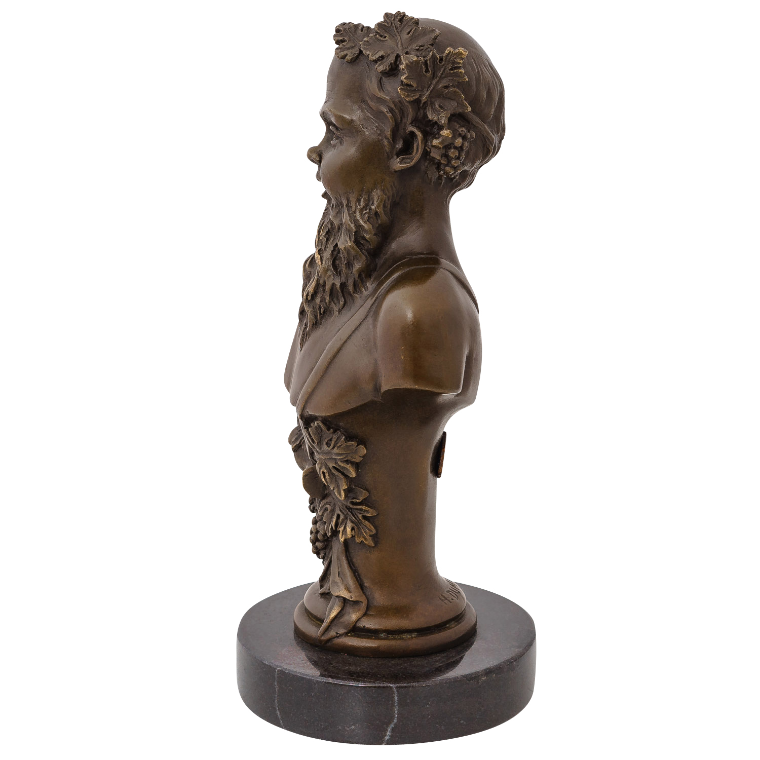 BE-64-5 Bronzefigur Bacchus römischer Gott des Wein Büste Skulptur Antik-Stil Bronze