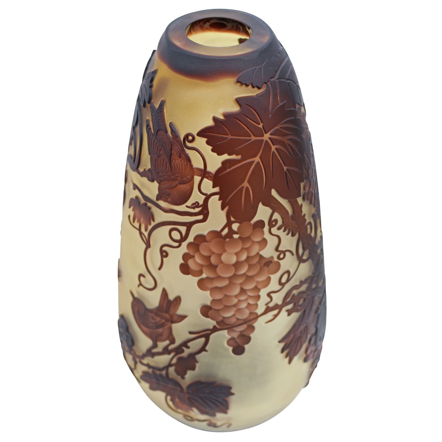GV-61_4 Vase Replika nach Galle Gallé Glasvase Glas Antik-Jugendstil-Stil Kopie c12