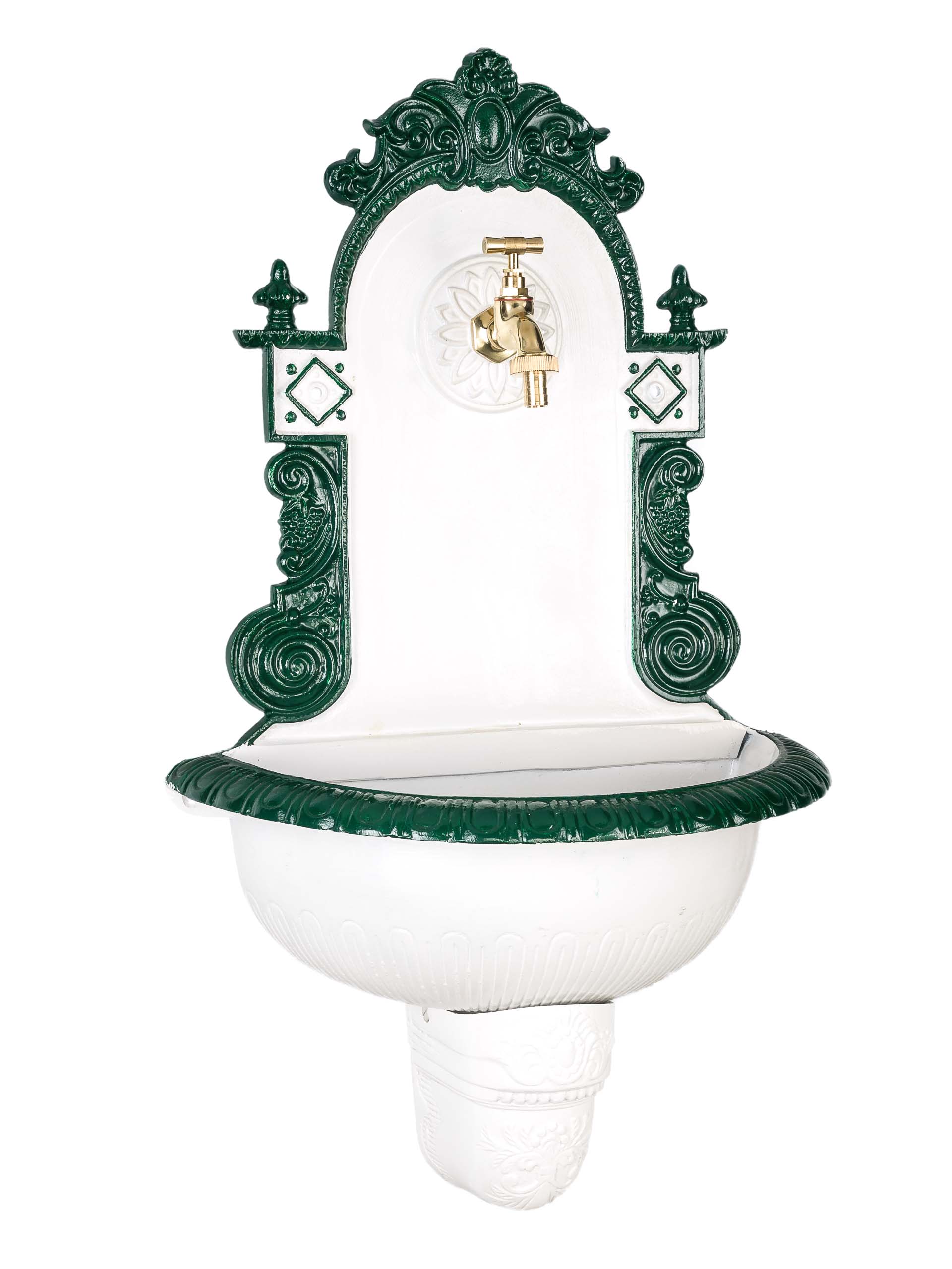 2015-11-07_Auktionshaus_02356729df5b73d2 Nostalgie Waschbecken Brunnen Wandbrunnen 72cm Aluminium Garten fountain