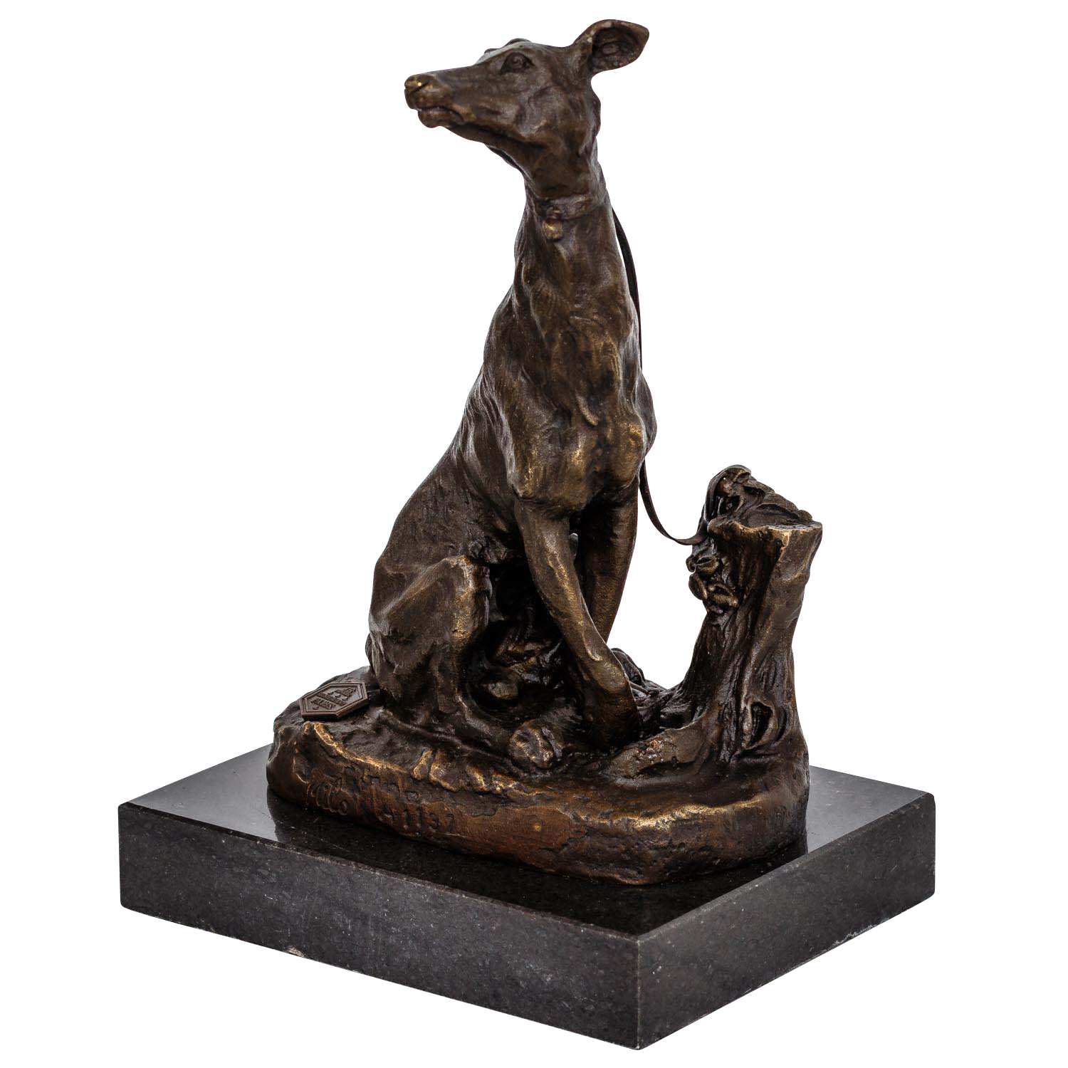 FA-64-5 Bronzeskulptur Windhund im Antik-Stil Bronze Figur 20cm