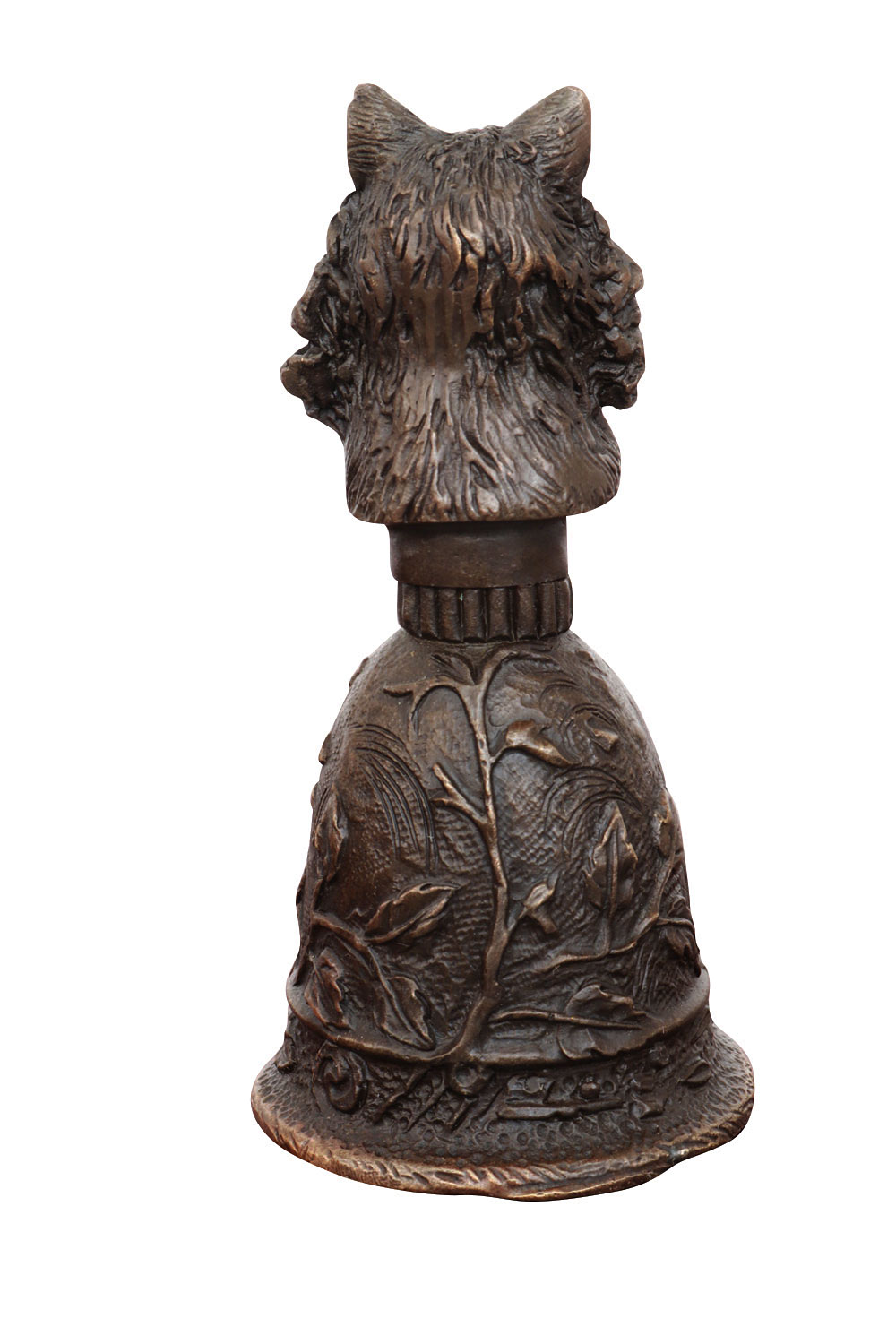Katze-1 Tischglocke Katze Handglocke Glocke Bronzeskulptur Antik-Stil Bronze Figur