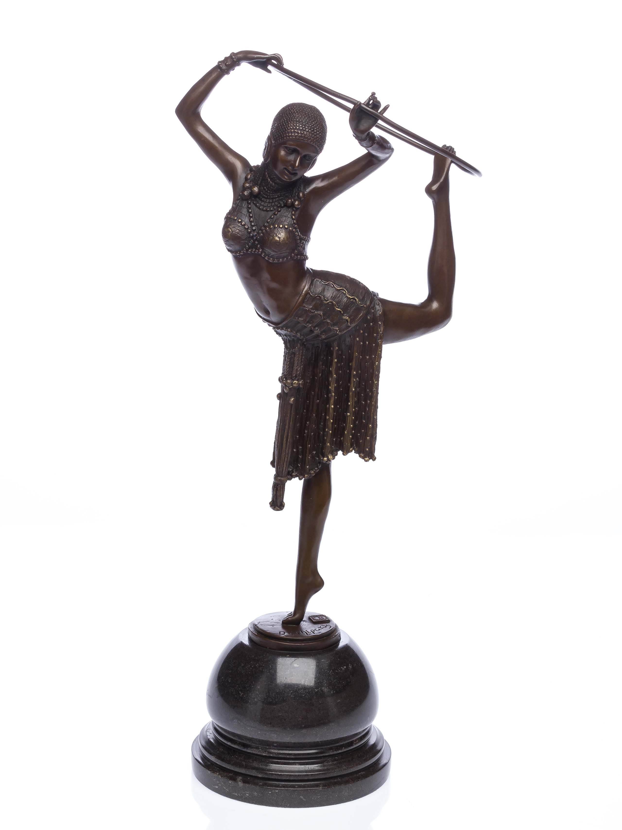 BT165-255ef0d7882732 Bronzeskulptur Tänzerin mit Ring Artdeco Bronze Figur Skulptur 54cm sculpture