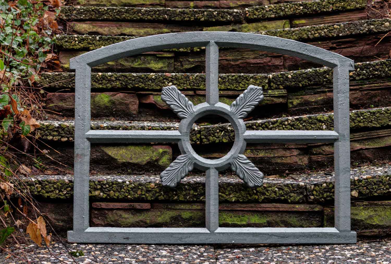 aubaho-F07B-G3 Fenster grau Stallfenster Eisenfenster Scheunenfenster Eisen 70cm Antik-Stil (q)