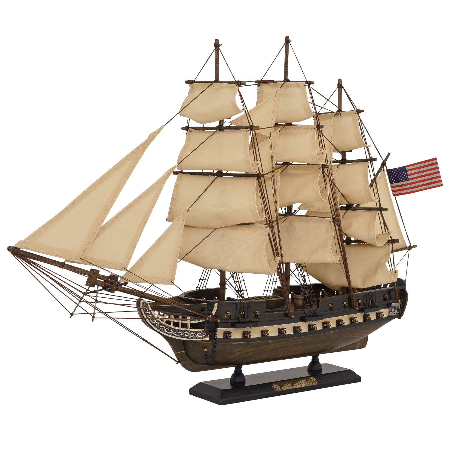 aubaho_SM02-7 Modellschiff USS Constitution Schiff Segelschiff Maritim Antik-Stil kein Bausatz