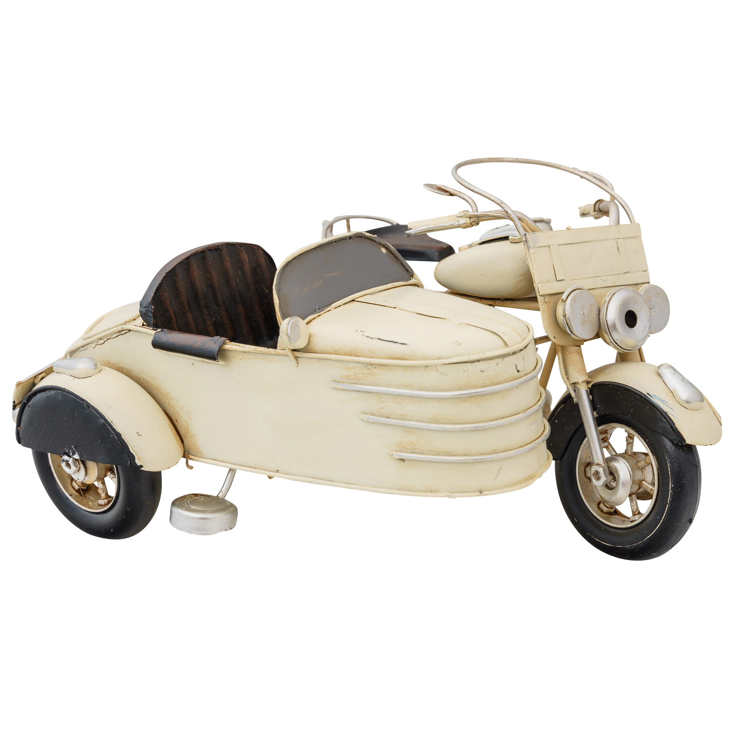 BL-224-3 Modell Motorradgespann Blech Metall Motorrad Gespann Oldtimer Antik-Stil 20cm