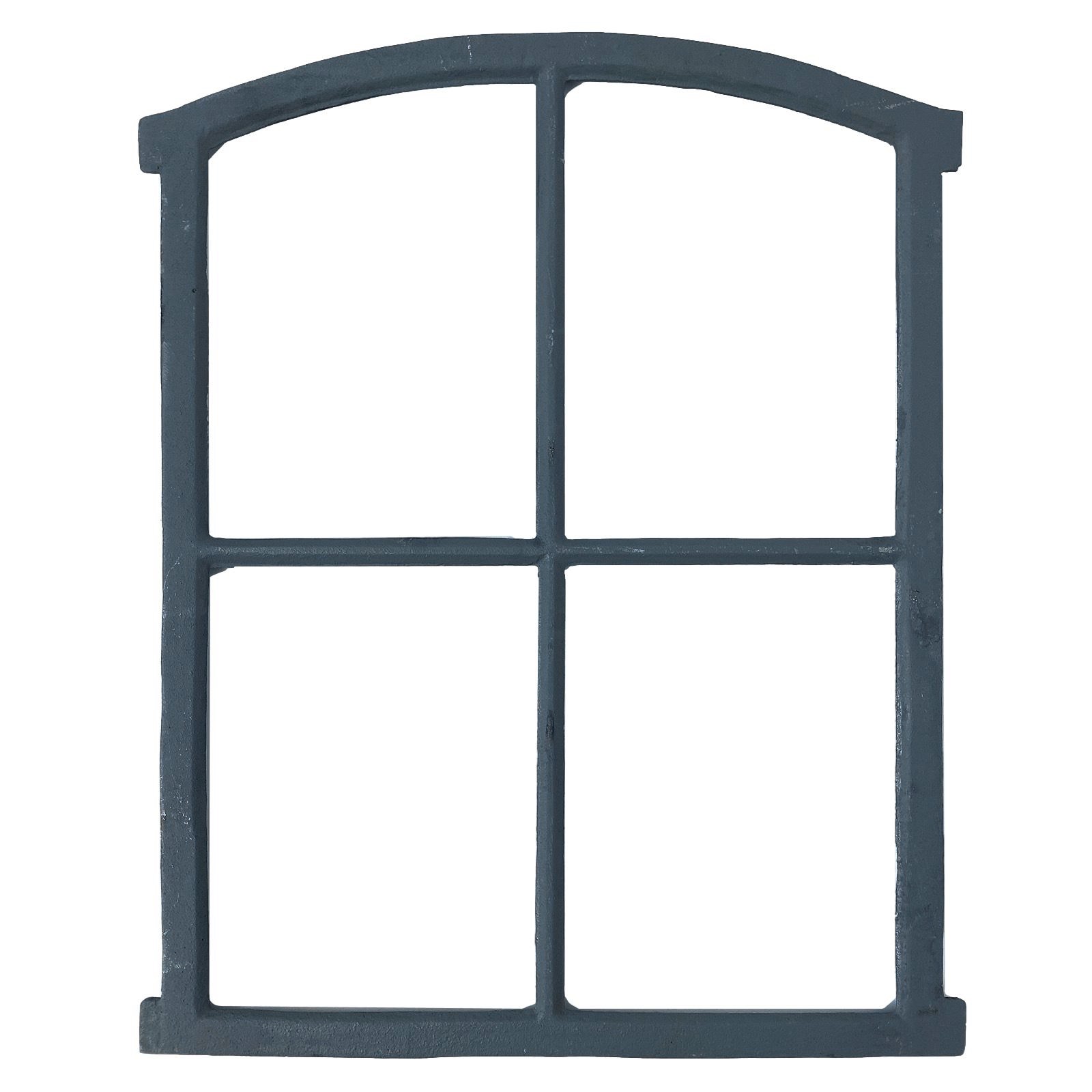 aubaho-F02B-G-70 Fenster grau Stallfenster Eisenfenster Scheunenfenster Eisen 64cm Antik-Stil (h)
