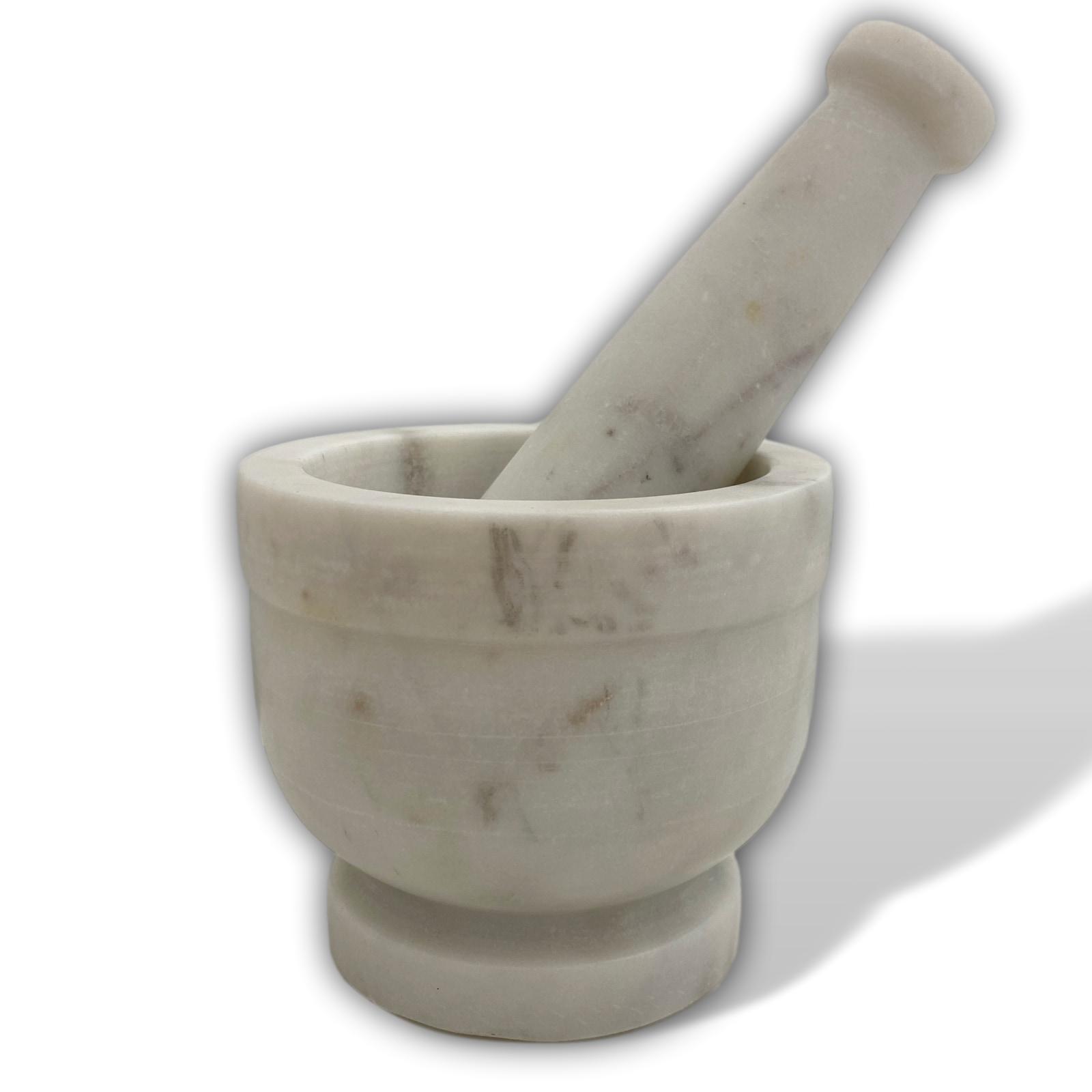 aubaho-21407-1 Mörser mit Stößel Steinmörser Marmor Zerkleinerer Gewürzmörser Küche Antik-Stil