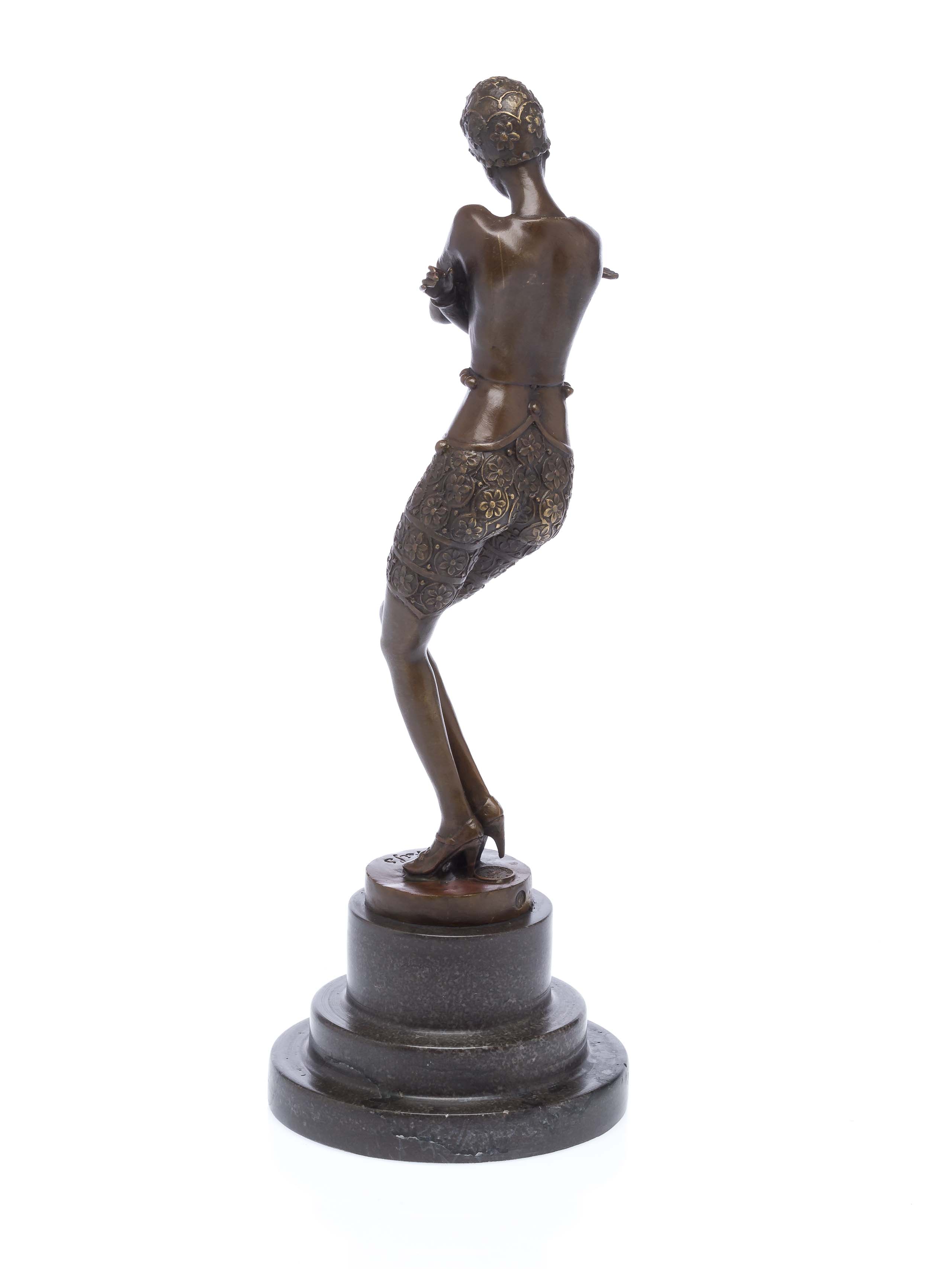 KZ-7-5 Bronze Skulptur nach Ferdinand Preiss (1882-1943) Tänzerin art deco style