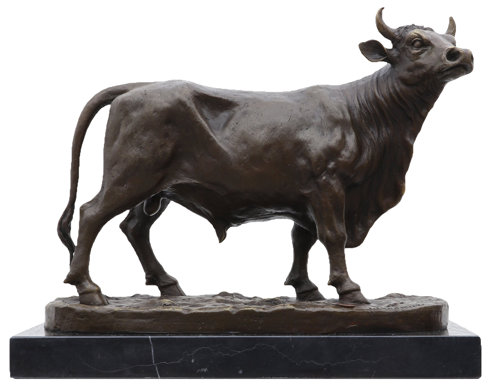 Bronzeskulptur Bulle Ochse Kuh Stier Antik-Stil Bronze Figur Statue 35cm