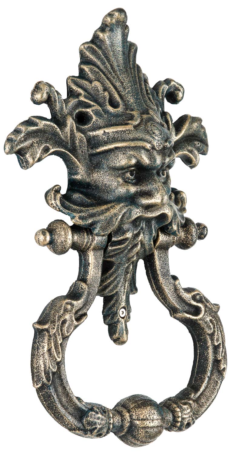 KL-28-01 Türklopfer Teufel Faun Figur Skulptur Eisen im Antik-Stil - 34cm (a)
