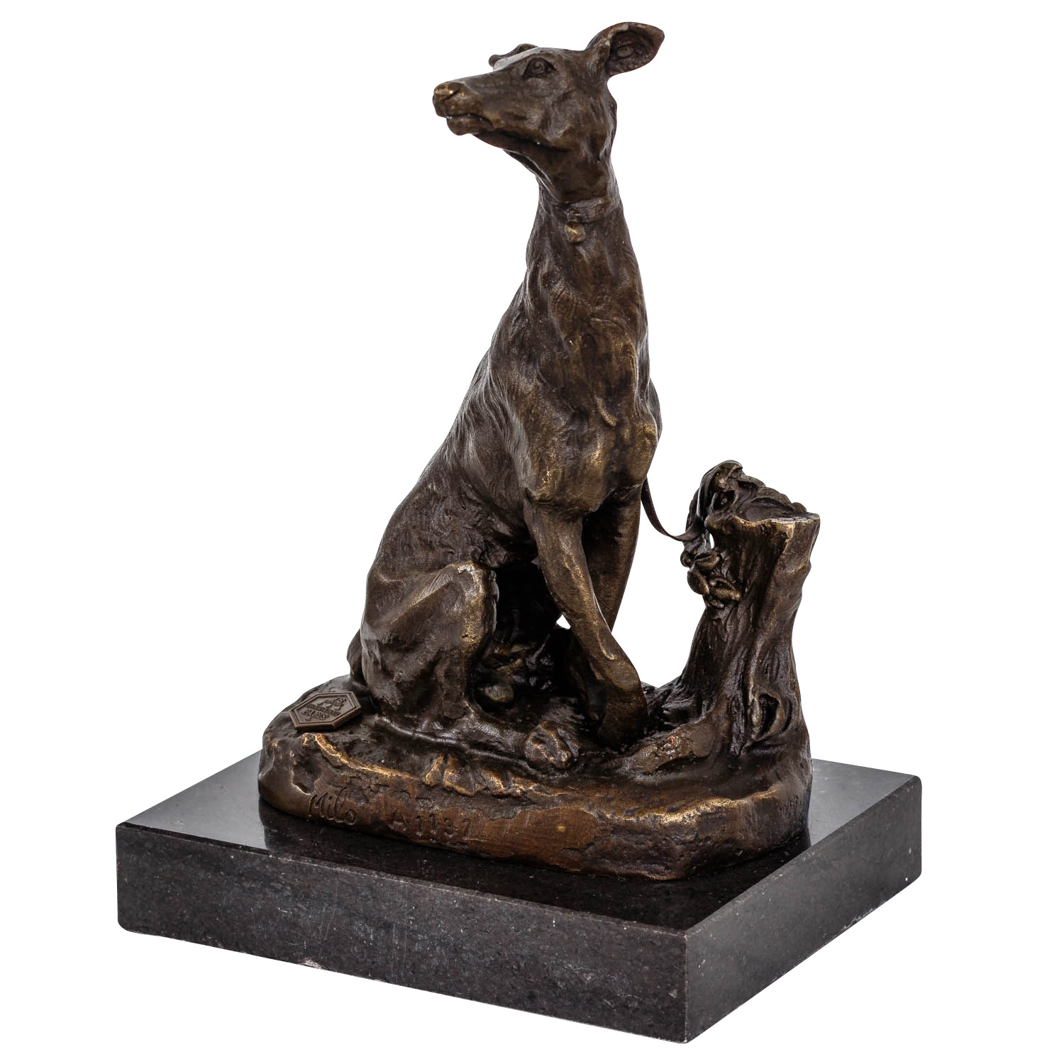 FA-64-1 Bronzeskulptur Windhund im Antik-Stil Bronze Figur 20cm