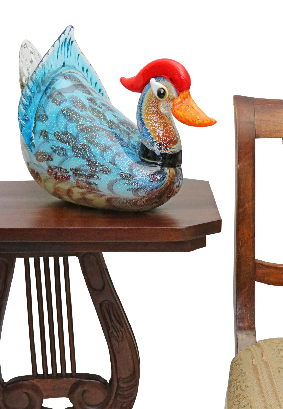 GL-322_6 Glasfigur Figur Glas Ente Vogel im Murano Antik Stil 41