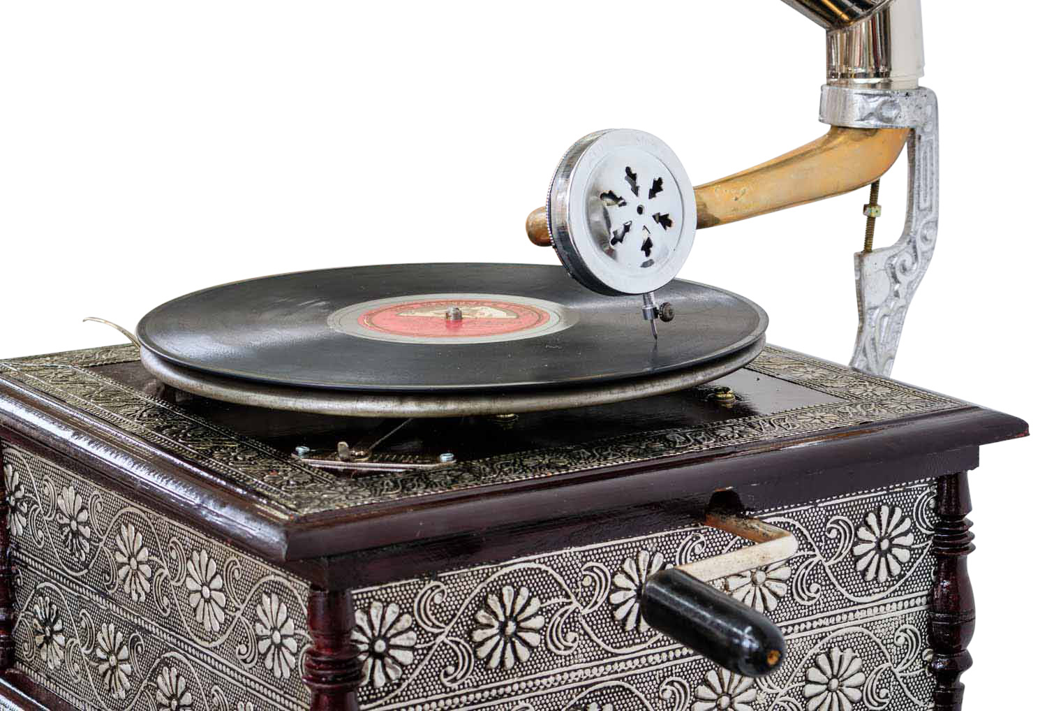 Nostalgie Grammophon Dekoration mit Trichter Grammofon Antik-Stil (k2)