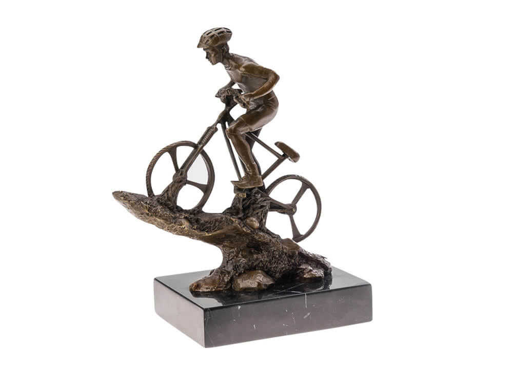 BRONZE SKULPTUR MOUNTAINBIKE 25CM BIKER RADSPORT FAHRRAD FIGUR POKAL BRONZEFIGUR