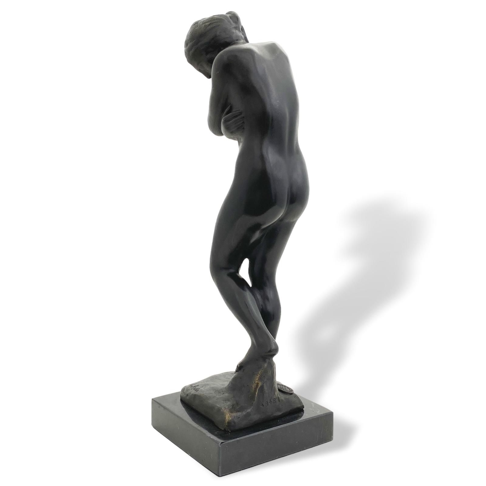 Bronzefigur nach Rodin Eva Figur Garten Eden Bronze Skulptur Antik-Stil 30cm Akt