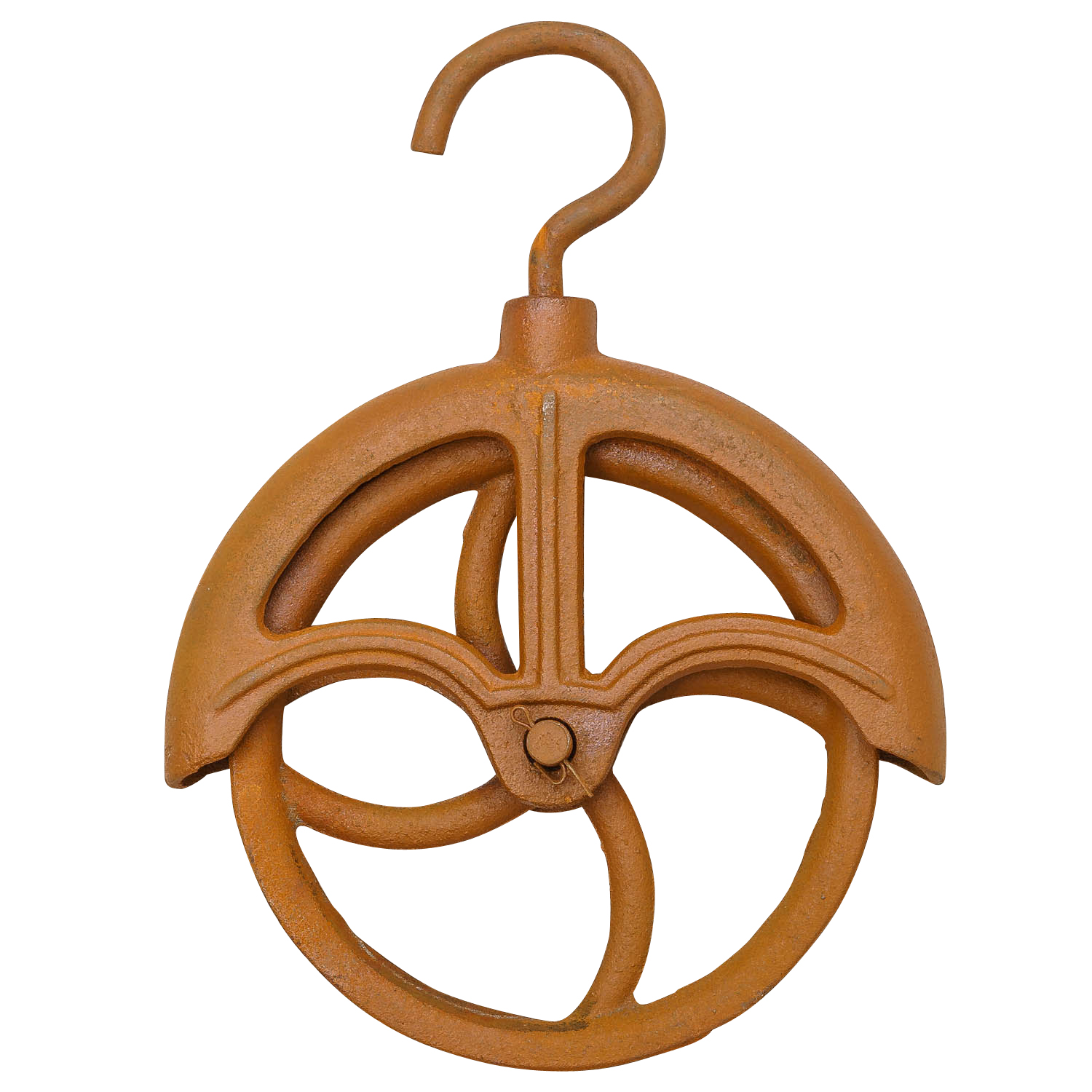 326-125-2-5 Flaschenzug Umlenkrolle Riemenscheibe Eisen Rost Werkzeug Antik-Stil 29cm