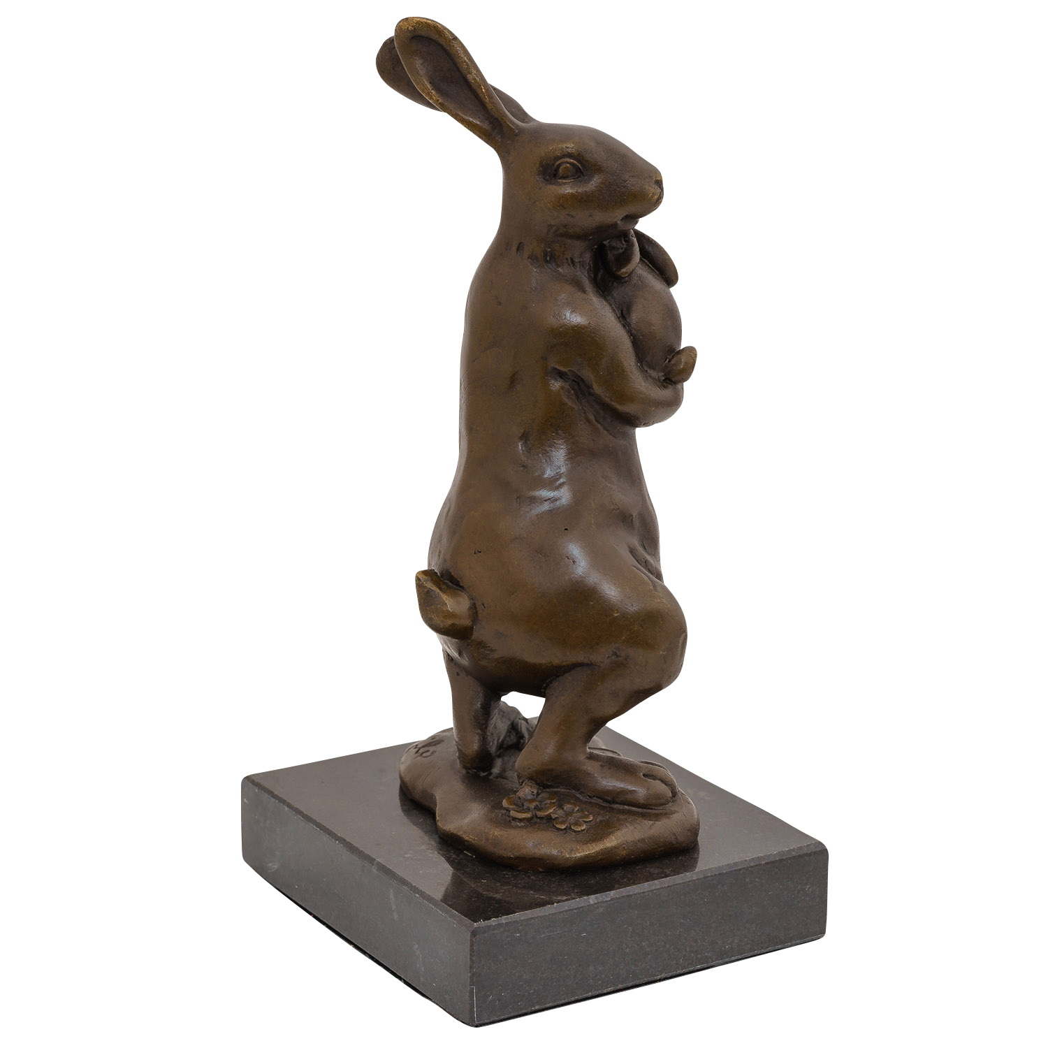 SL-38-4-copy Bronzeskulptur Hase mit Baby im Antik-Stil Bronze Figur Statue 16cm
