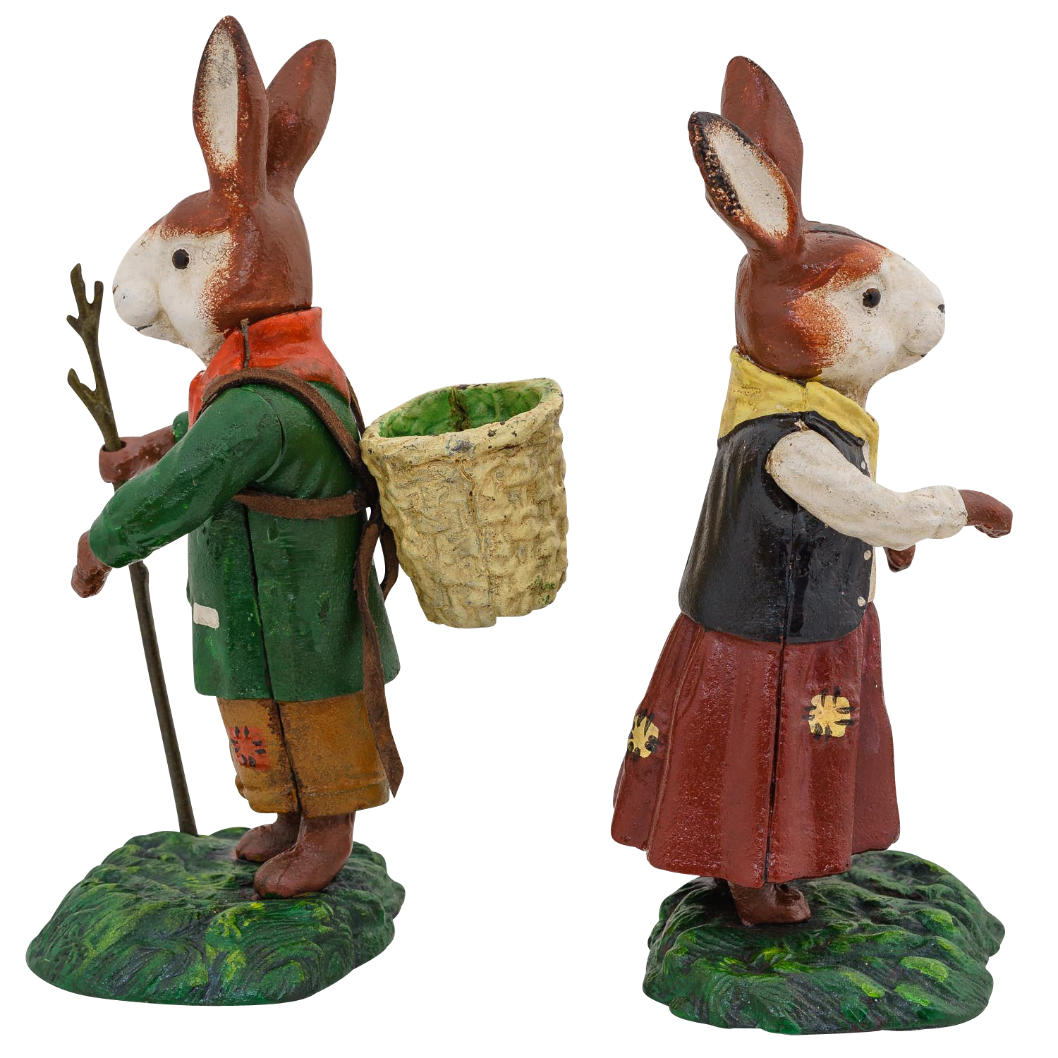 HP-154-4 Hasenpaar Hasen Osterhase Hase Eisen 23cm Antik-Stil