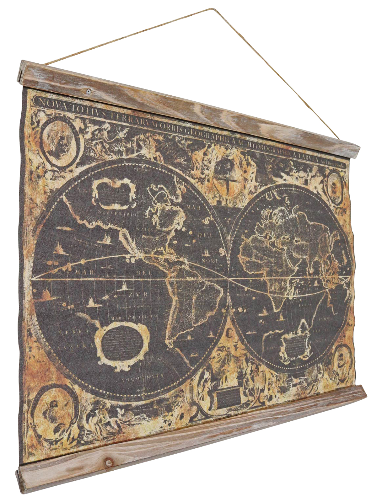 SJ-4_3 Landkarte Weltkarte historische Karte Wandkarte Antik-Stil Orbis Geographica