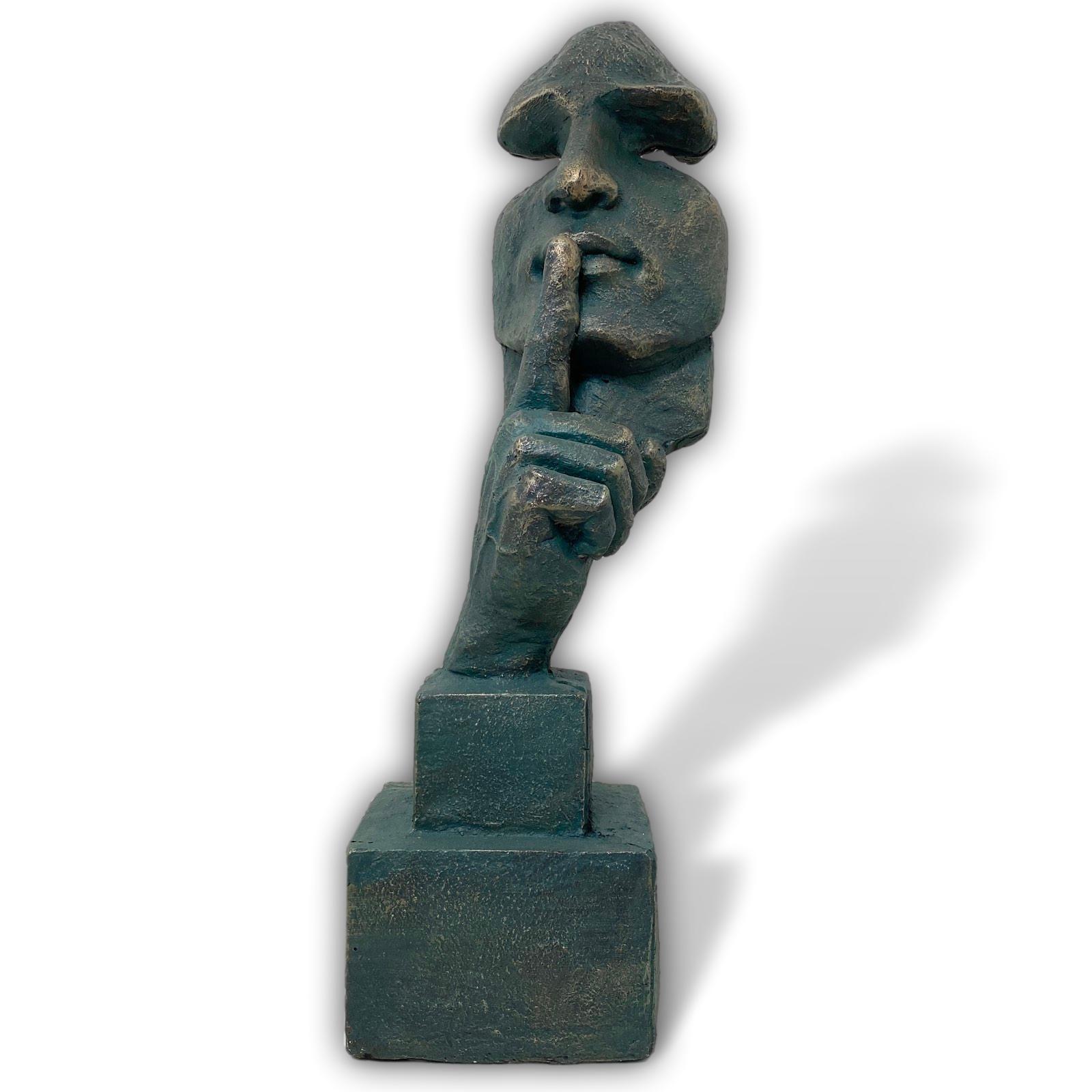 TZ-80-1c Sculpture "The Whisperer" face figure decoration artificial stone antique style