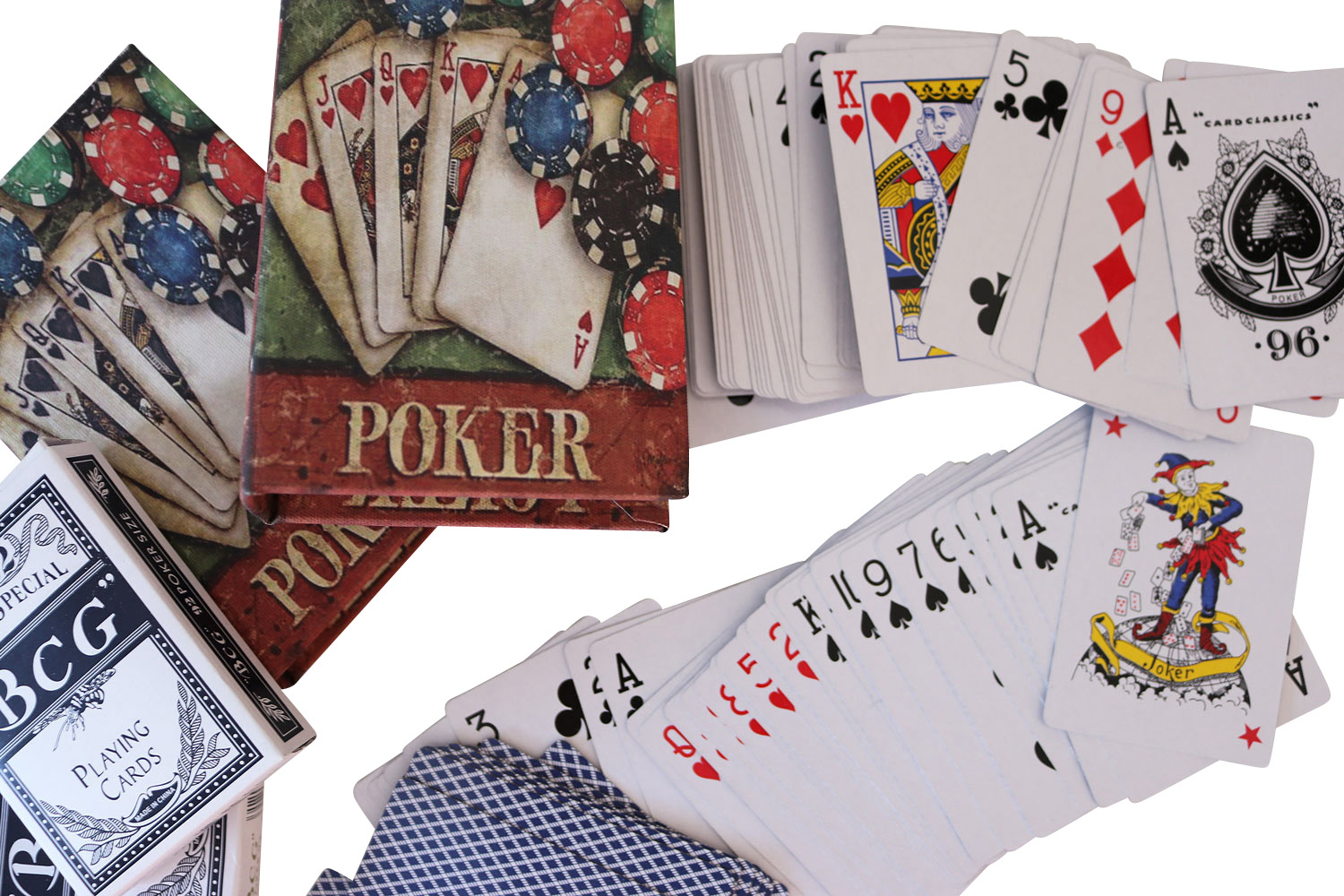 BO-170-4 2 Poker Karten Pokerkarten Kartenspiel Box Hülle Buchattrappe Antik-Stil Joker