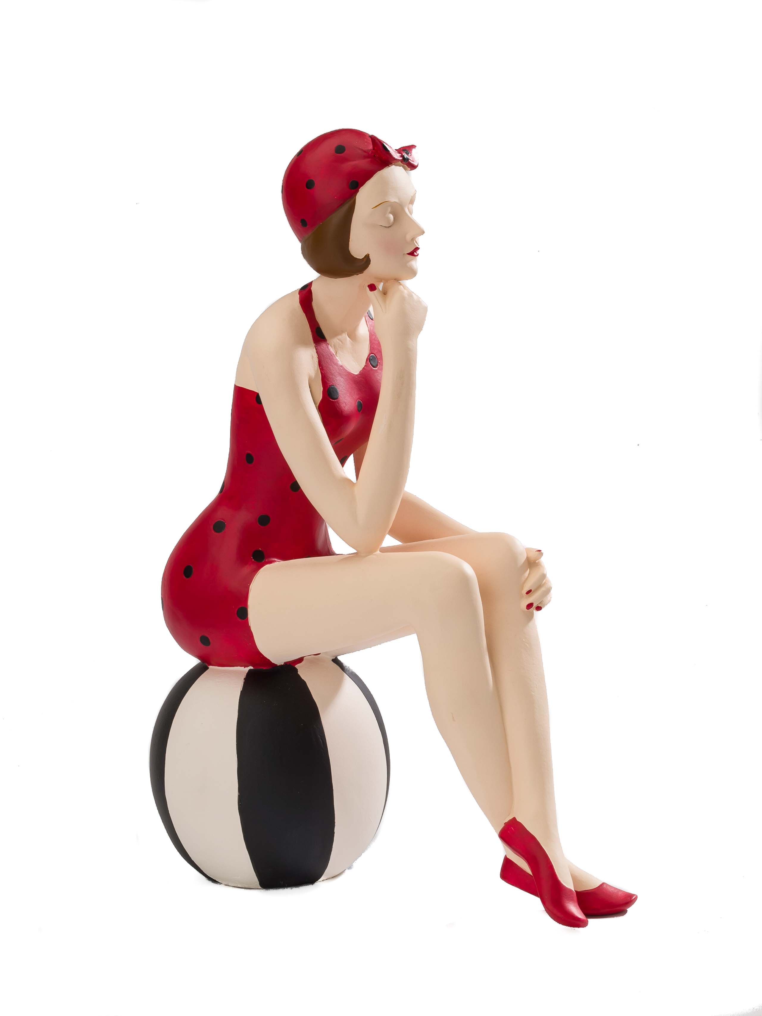 NB-72-1 Figur Pin-up-Girl 50er 60er Jahre Sexy Akt Sonnenbad am Strand Vintage Stil