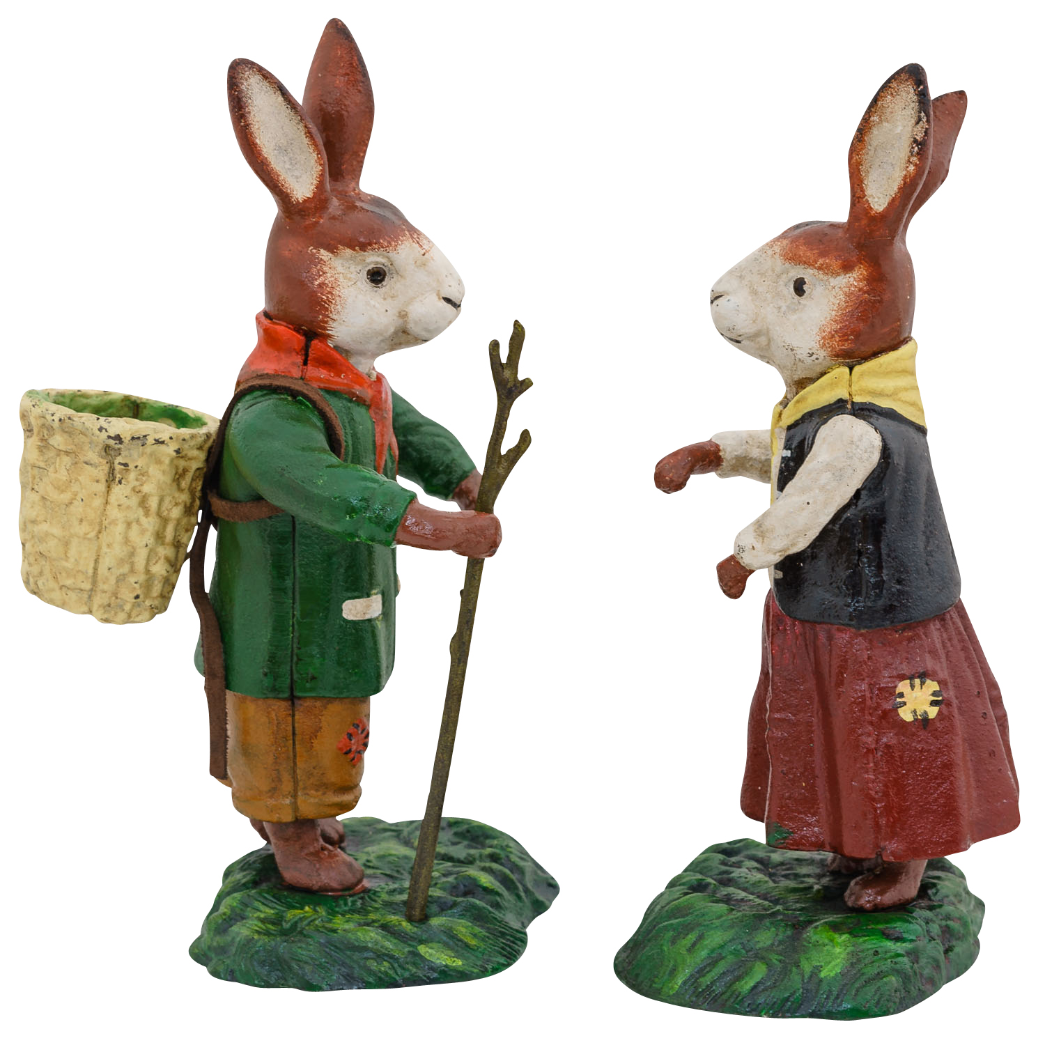 HP-154-6 Hasenpaar Hasen Osterhase Hase Eisen 23cm Antik-Stil