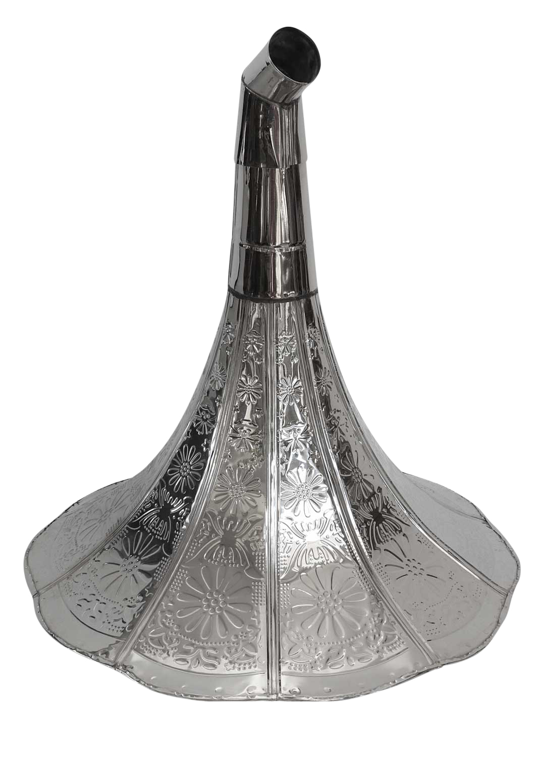 IMG_1064 Trichter Grammophon Horn silberfarben im antik Stil gramophone (C)