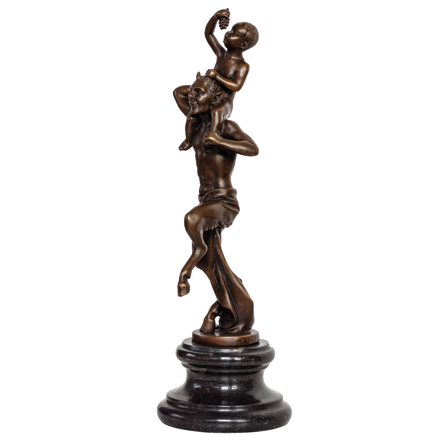 Bronzeskulptur kleiner Bacchus Wein Faun im Antik-Stil Bronze Figur Statue 31cm