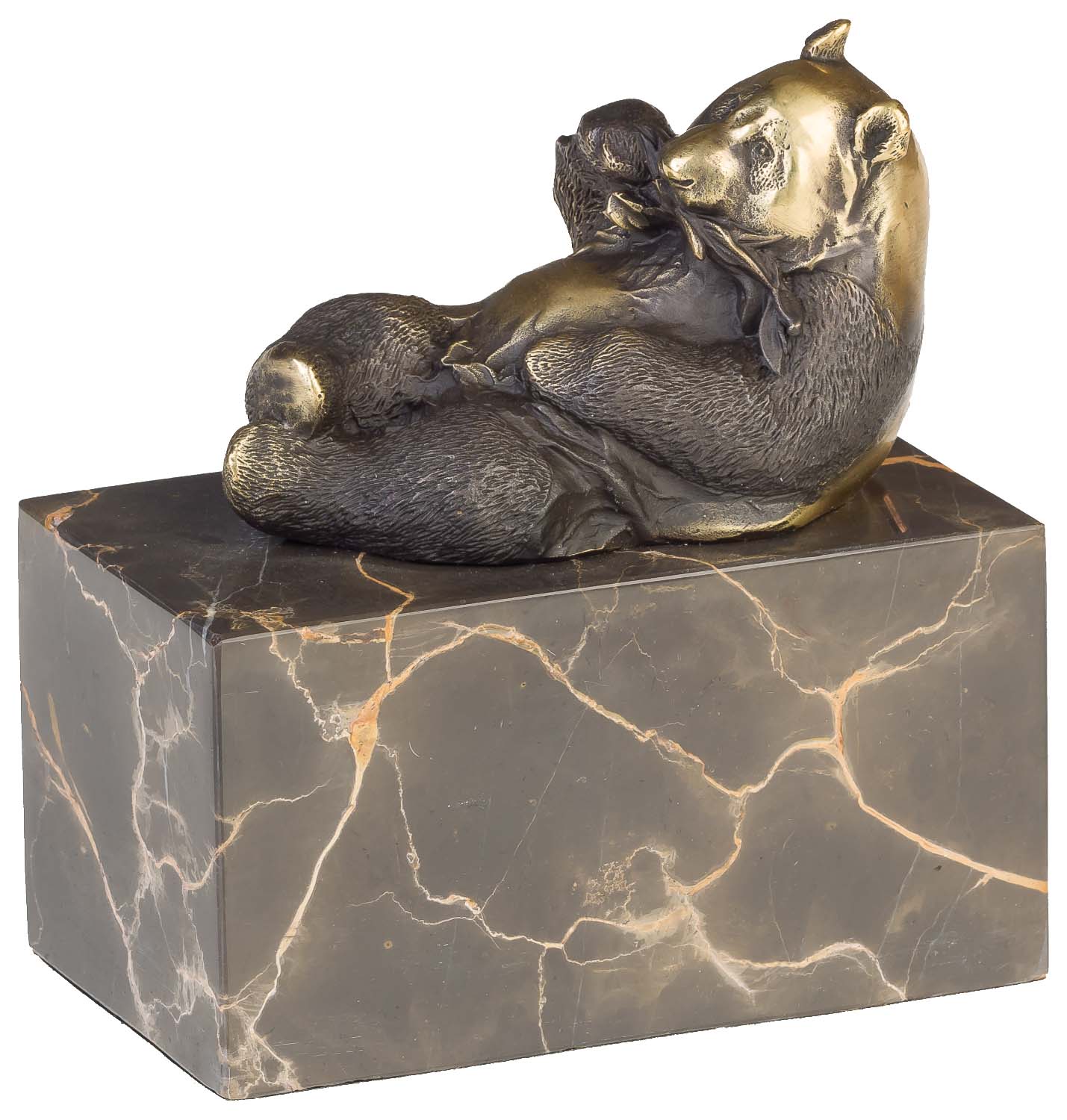 Bronzeskulptur Bronze Panda Figur Statue Bronzefigur Skulptur im Antik-Stil 14cm