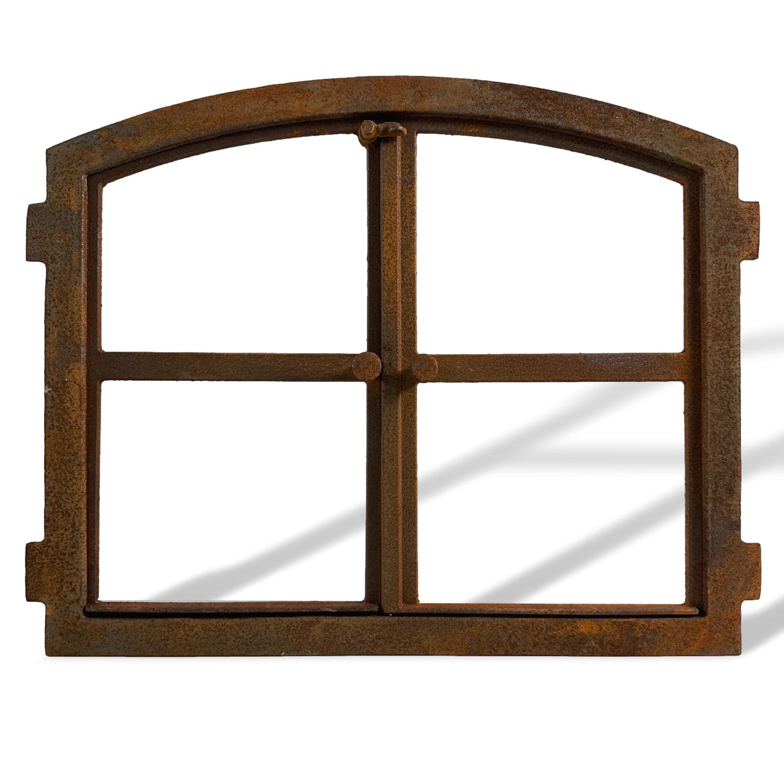 aubaho-F48-R-1-Vorderseite Stallfenster Eisenfenster zum Öffnen Scheunenfenster Rost Eisen 58cm Antik-Stil