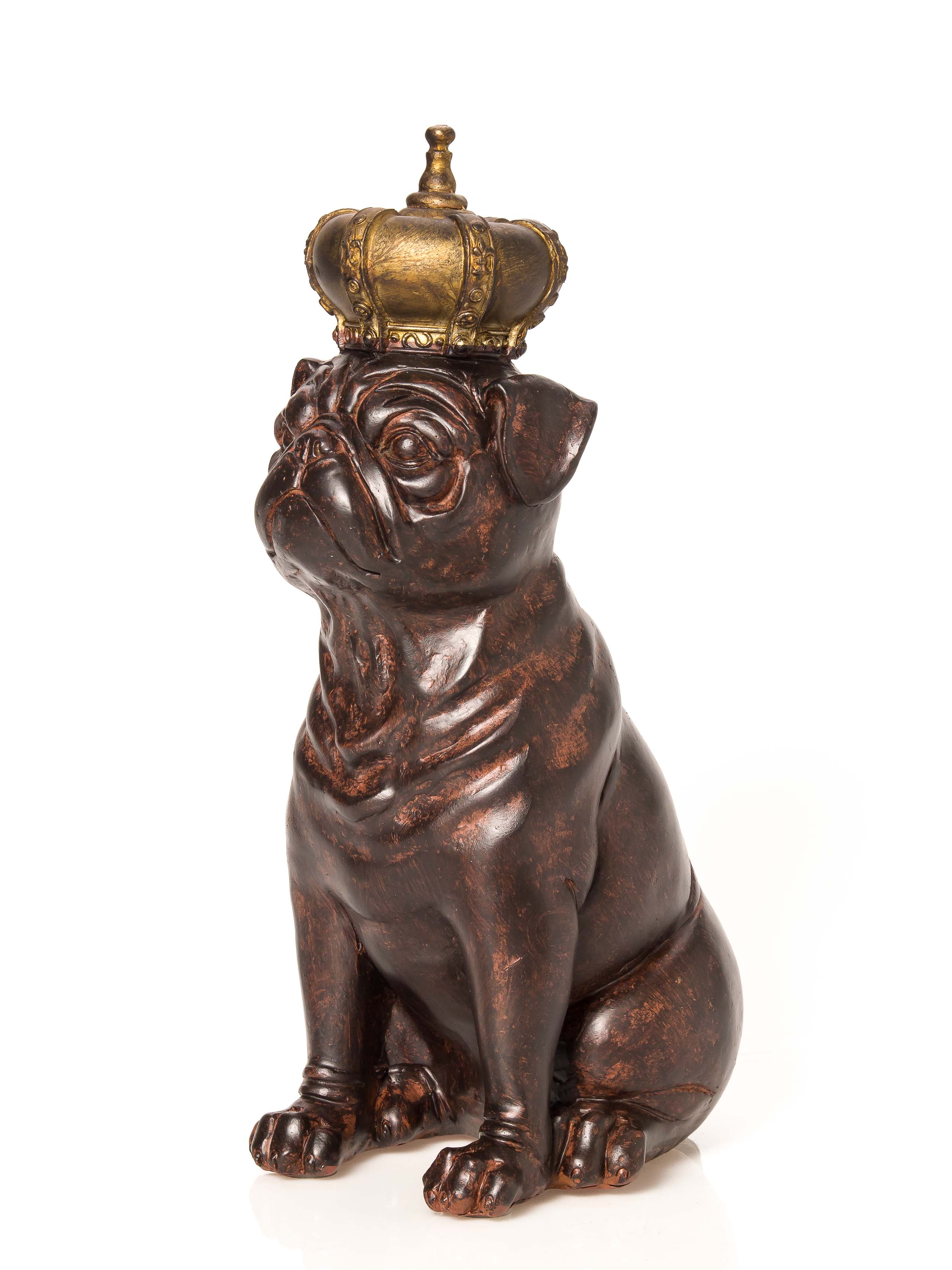 2014-08-04_Auktionshaus_10758270067de28a Vintage Skulptur Hund Mops mit Krone antik Stil Figur kleiner Prinz 30cm