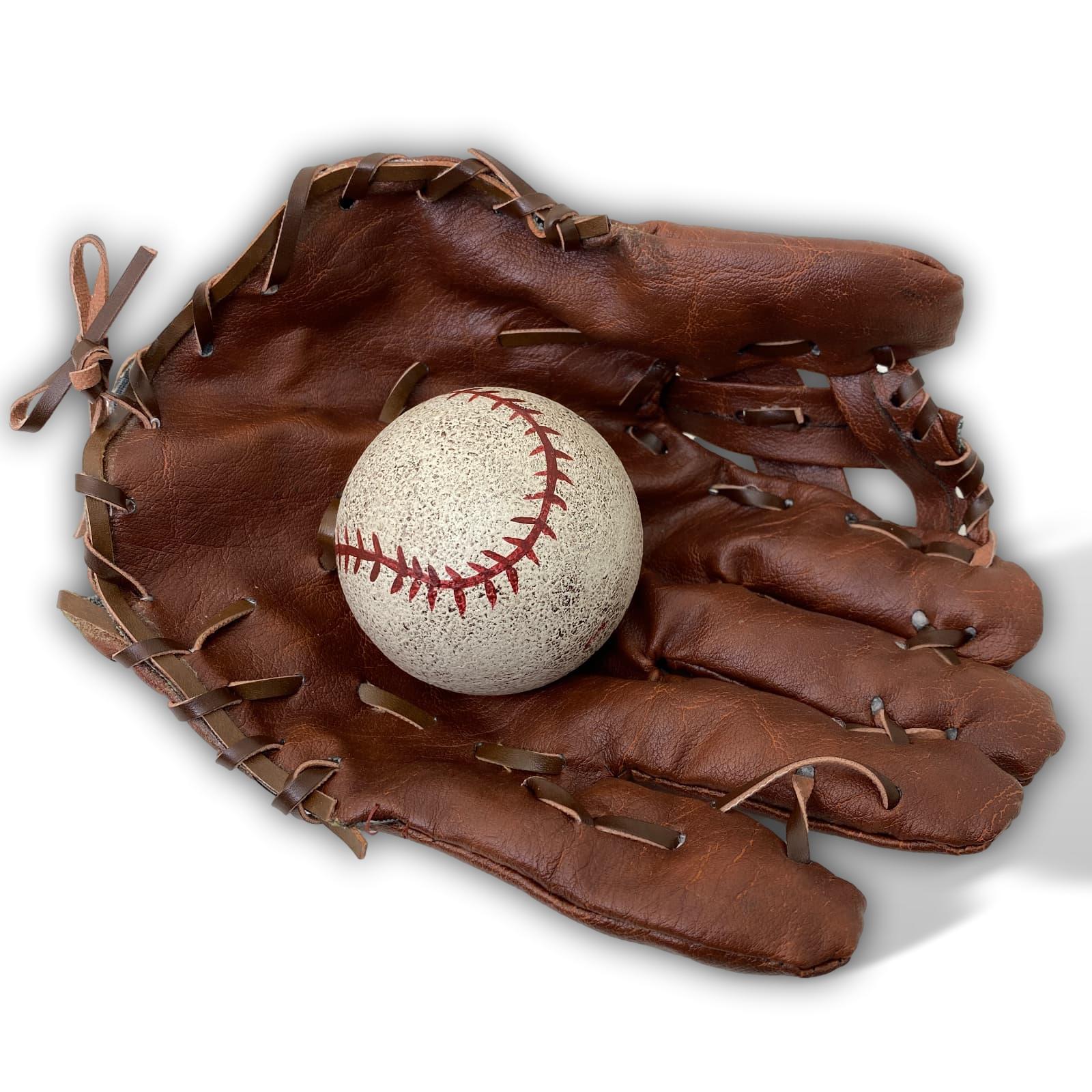 600E951-1 Baseball Handschuh mit Ball Dekoration Wanddeko USA Kunstleder Antik-Stil
