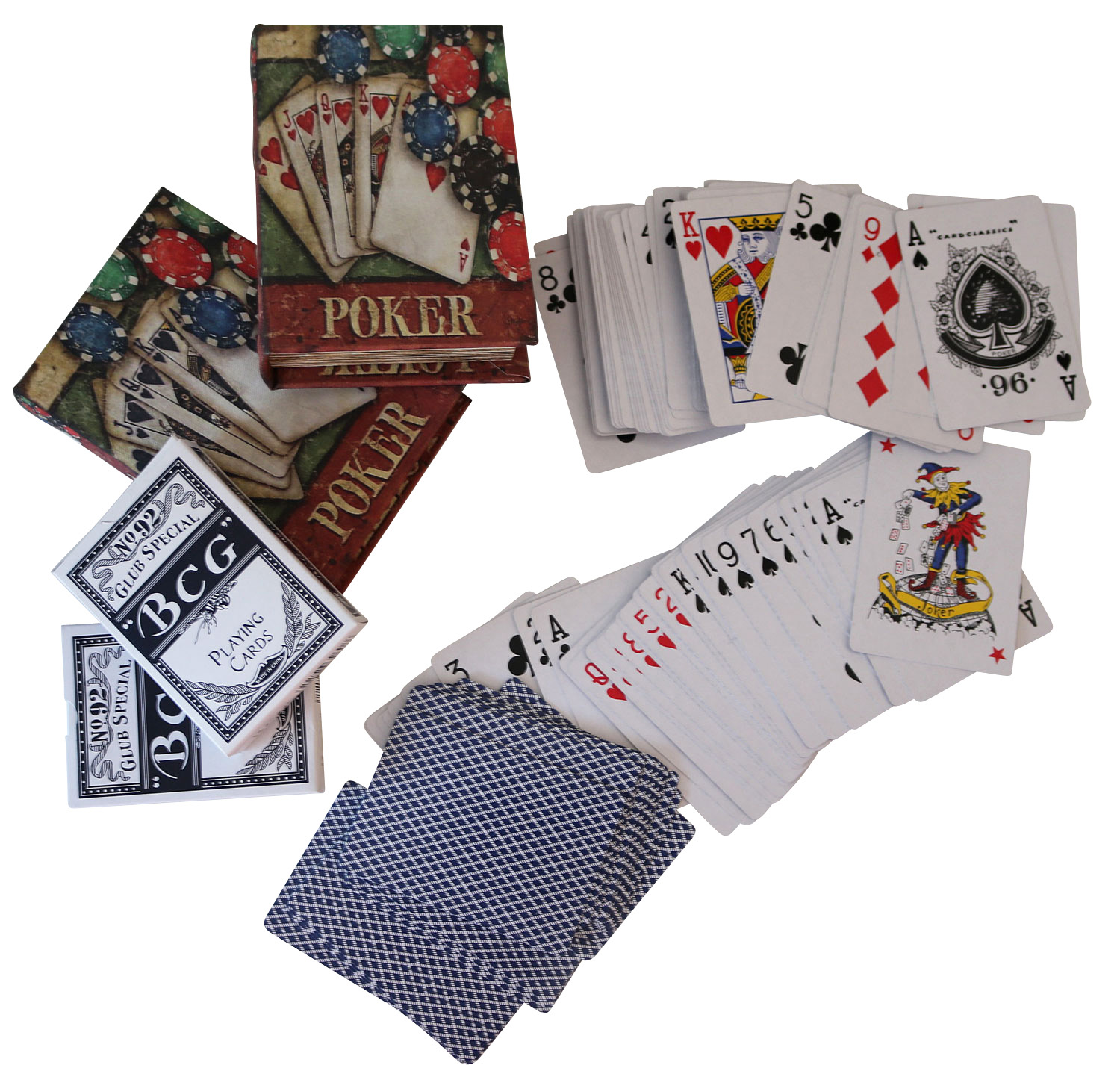 BO-170-3 2 Poker Karten Pokerkarten Kartenspiel Box Hülle Buchattrappe Antik-Stil Joker