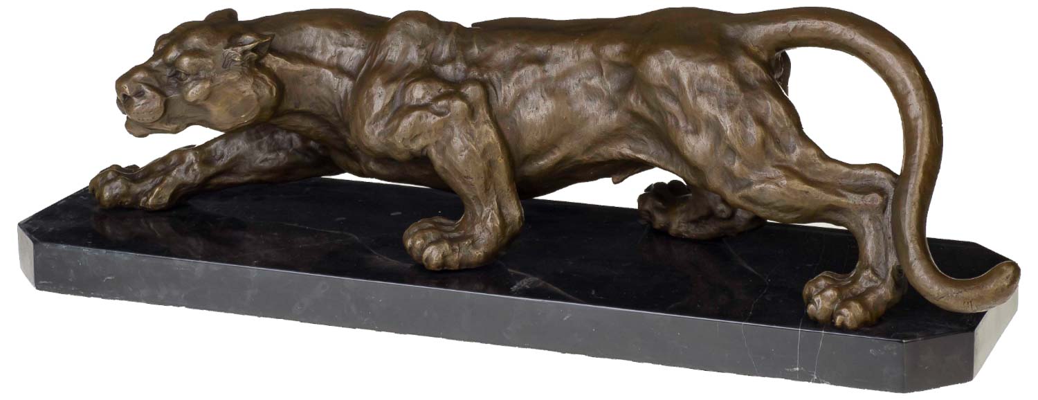 BR-88-05ZkDuqpHnuUAMU Bronzeskulptur Panther im Antik-Stil Bronze Figur Statue 65cm - 13kg