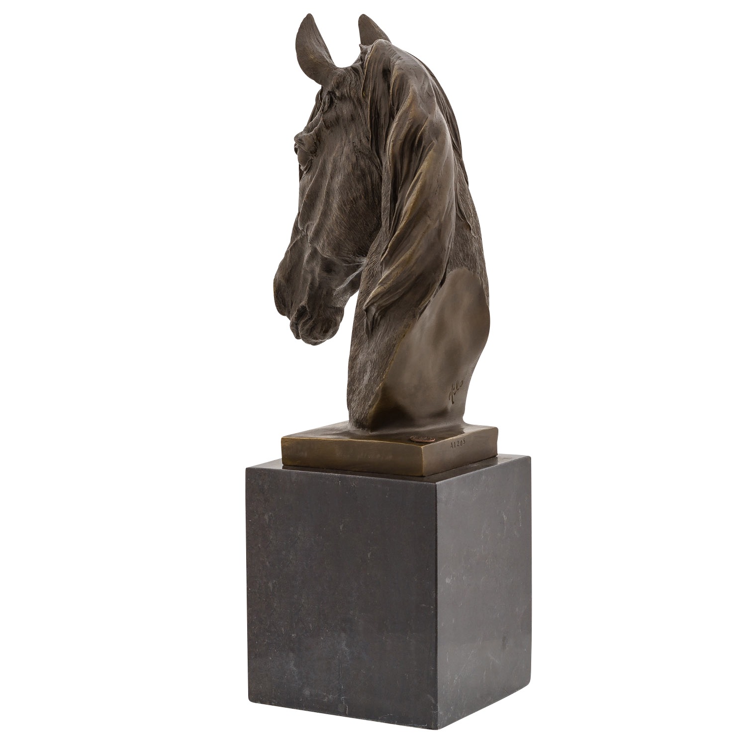 TM-47-2-copy Bronzeskulptur Pferd 44cm Büste Pferdekopf Statue Bronzefigur Bronze Antik-Stil