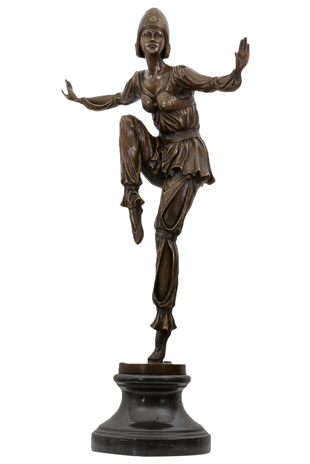 Bronzeskulptur Tänzerin Frau Bronze Figur Statue im Antik-Stil - 75cm